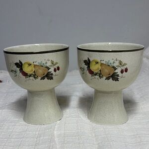 Royal Doulton Set of 2 Vintage Cornwall Footed Goblets Lambethware England